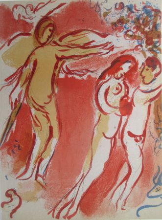 Litografia Chagall - Adam et Eve chasses du Paradis Terrestre