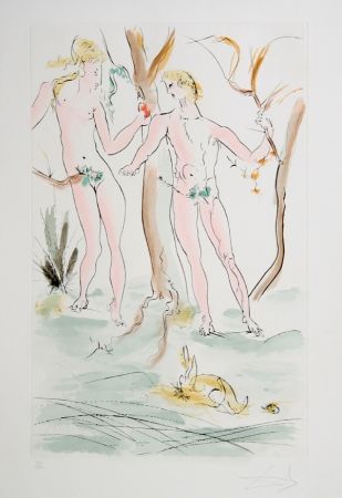 Incisione Dali - Adam et Eve from the Homage a Albrecht Durer Suite