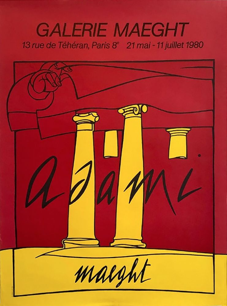 Litografia Adami - ADAMI 80 : Affiche en lithographie originale pour l'exposition Galerie Maeght.