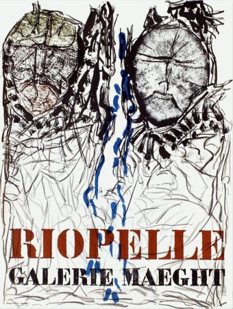 Manifesti Riopelle - AFFICHE EN LITHOGRAPHIE pour l'exposition à la Galerie Maeght en 1974