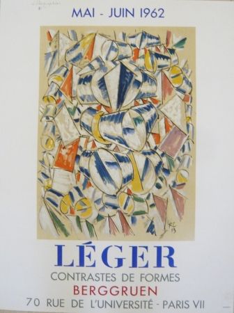 Manifesti Leger - Affiche exposition  contrastes de formes galerie Berggruen