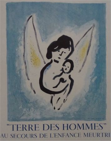 Litografia Chagall - Affiche lithographie Terre des Hommes