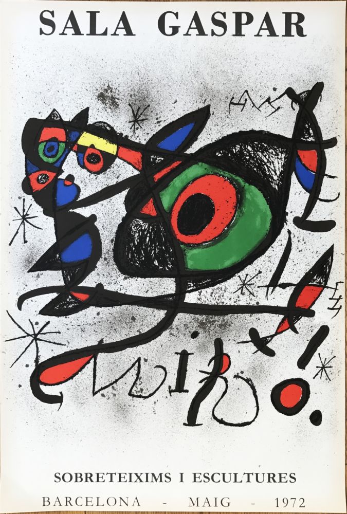 Litografia Miró - Affiche pour l’ exposition “Sobreteixims i escultures”. Sala Gaspar, Barcelona.