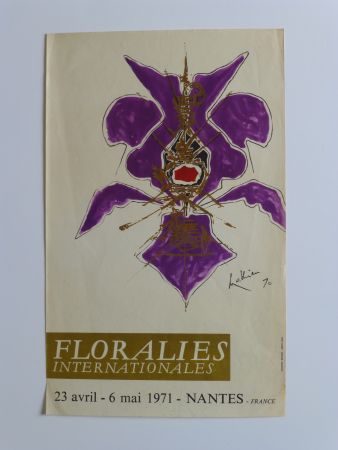 Manifesti Mathieu - Affiche pour les floralies de Nantes 1971