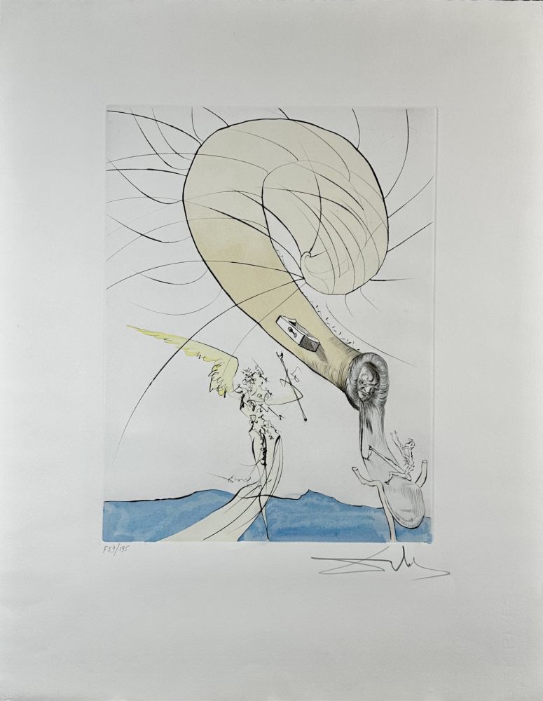 Incisione Dali - After 50 Years of Surrealism Freud with Snail-Head