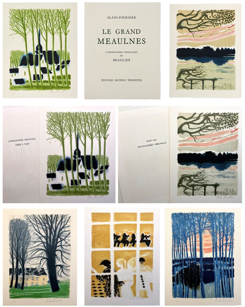 Libro Illustrato Brasilier - Alain-Fournier : LE GRAND MEAULNES. Avec une lithographie signée et une suite des 12 lithographies signées (Paris, 1980)