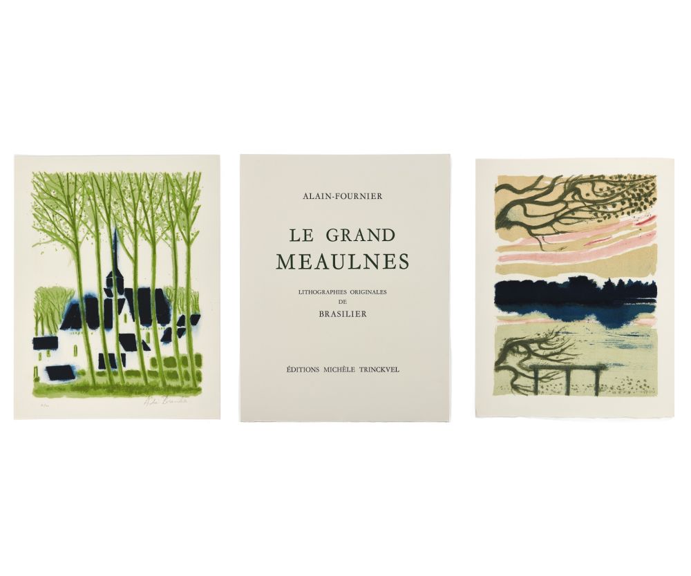 Libro Illustrato Brasilier - Alain-Fournier : LE GRAND MEAULNES. Tirage de luxe avec une lithographie signée et une suite des 12 lithographies (Paris, 1980)