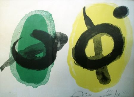 Litografia Miró - Amarillo y verde (Jaune et vert)