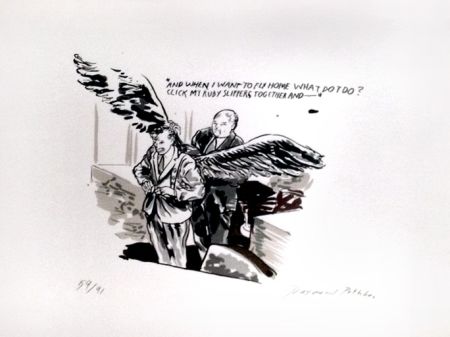 Serigrafia Pettibon - And When I Want to Fly Home What Do I Do