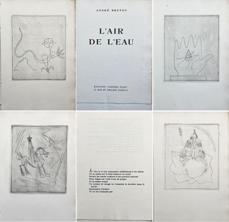 Libro Illustrato Giacometti - André Breton. L'AIR DE L'EAU. 4 gravures originales (Paris 1934)