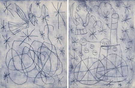 Libro Illustrato Miró - André Frénaud : NOËL AU CHEMIN DE FER. [ALÈS, PAB, 1959].