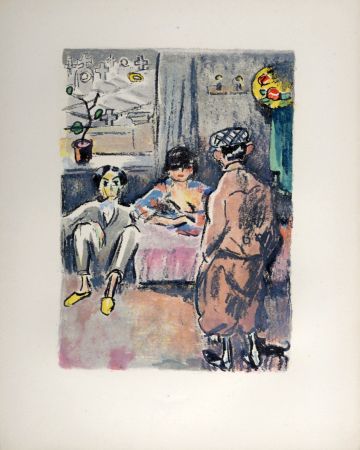 Litografia Van Dongen - André Salmon et Mac Orlan, Rue Saint Vincent, 1949