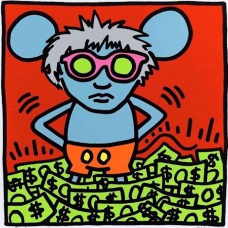 Serigrafia Warhol -  Andy Mouse (Dollar Bills)
