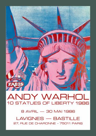 Litografia Warhol - Andy Warhol: '10 Statues Of Liberty' 1986 Offset-lithograph