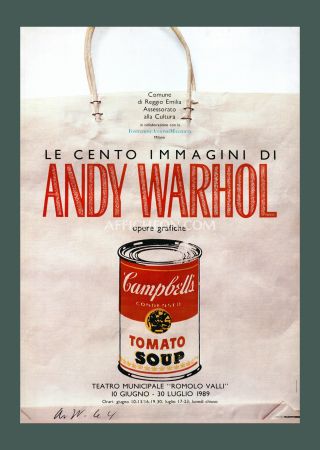 Litografia Warhol - Andy Warhol: 'Campbell's Soup Can on a Shopping Bag' 1989 Offset-lithograph
