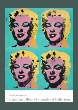 Litografia Warhol - Andy Warhol: 'Four Marilyns' 1985 Offset-lithograph (Hand-signed)