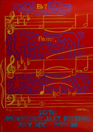 Serigrafia Haring - (& Andy Warhol) Montreux Jazz Festival, 1986