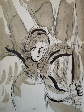 Litografia Chagall - Ange à l'épée