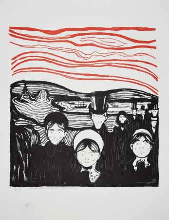 Litografia Munch - ANGST / ANXIETE 1896