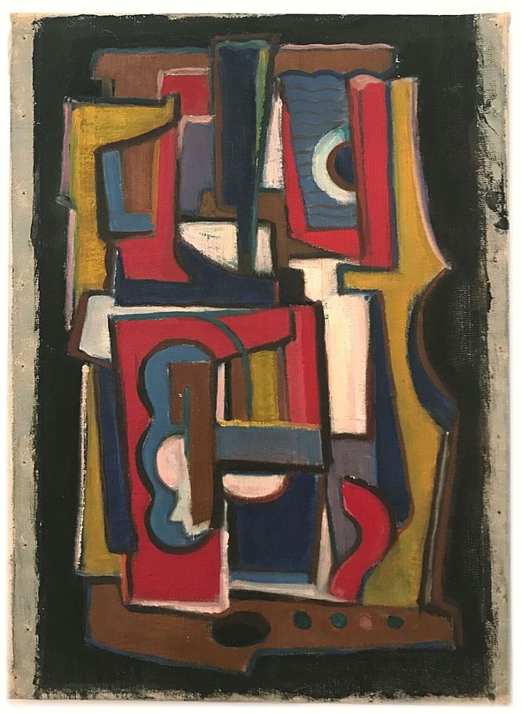 Non Tecnico Anonyme - Anonyme, dans le goût de Fernand LEGER.  Composition cubiste (1955)