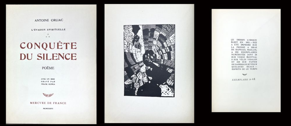 Libro Illustrato Kupka - Antoine Orliac : CONQUÊTE DU SILENCE avec un bois gravé de Frank KUPKA (1936)