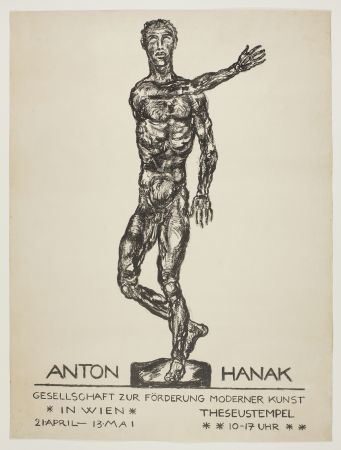 Litografia Hanak - Anton Hanak (Der brennende Mensch - The burning man)