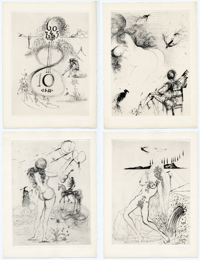 Libro Illustrato Dali - Apollinaire : POÈMES SECRETS. Avec 18 gravures originales de Salvador Dali (1967)