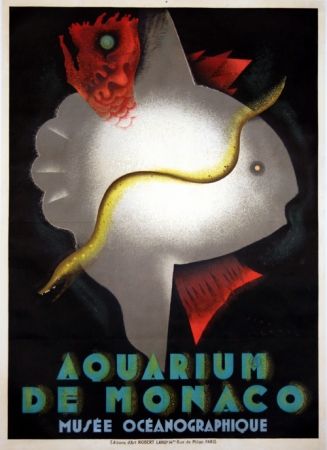 Litografia Carlu - Aquarium de Monaco