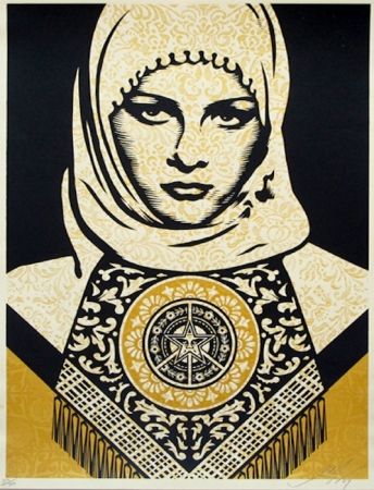 Serigrafia Fairey - Arab Woman (Gold)