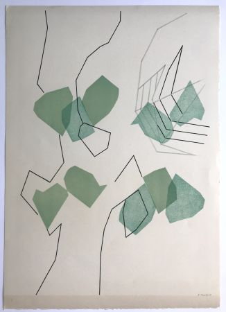 Litografia Beaudin - Arbre et feuilles I ( (feuilles évadées)