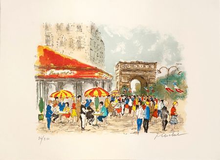 Litografia Huchet - Arc de Triomphe