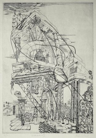 Incisione Vieillard - Architecture I (Economic Dirigee; The New Deal; The Tower)