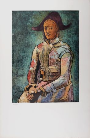 Litografia Picasso (After) - Arlequin (Le peintre Jacinto Salvado en Arlequin), 1964.