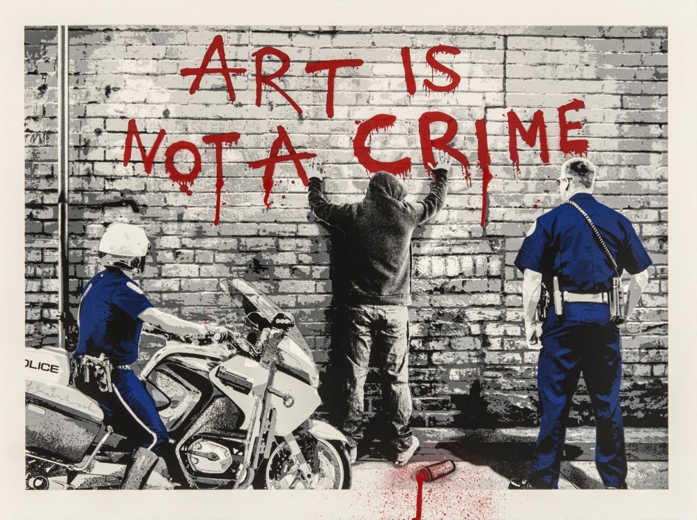 Serigrafia Mr Brainwash - Art is not a crime
