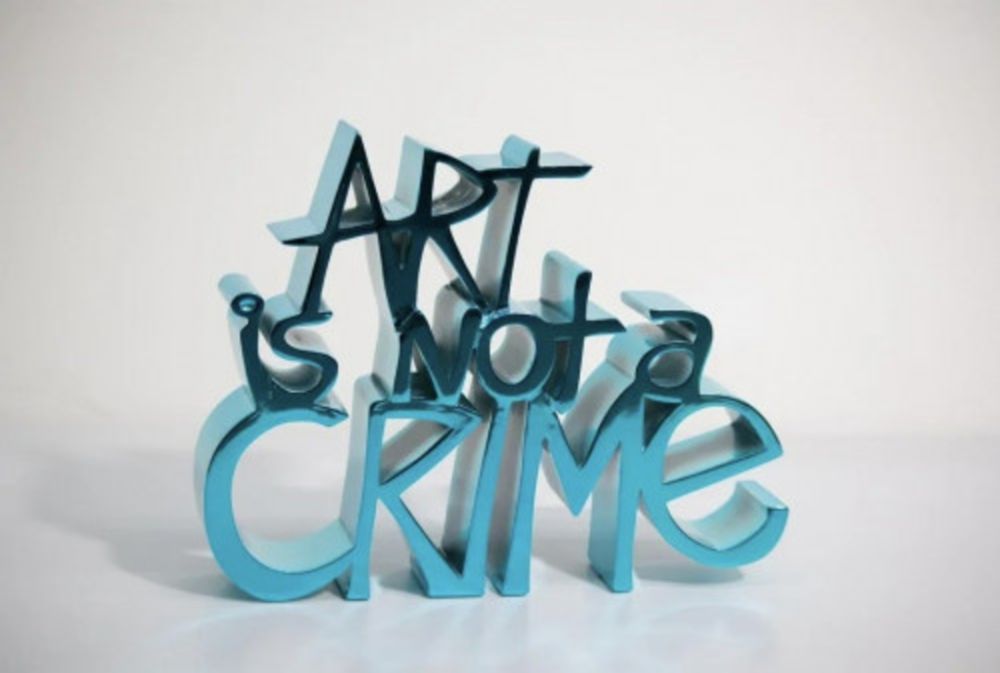 Multiplo Mr. Brainwash - ART IS NOT A CRIME (Chrome Blue