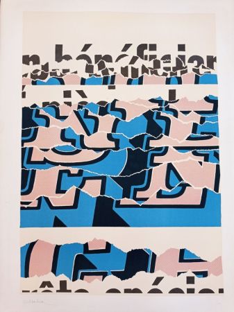 Litografia Aeschbacher - Arthur Aeschbacher - Composition, cca 1970, Lithograph on Arches paper, handsigned!