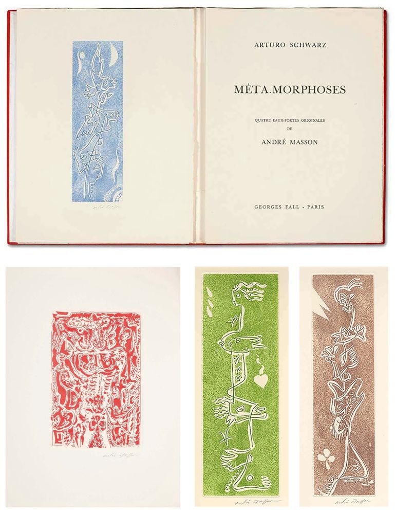 Libro Illustrato Masson - Arturo Schwarz. META.MORPHOSES. 4 gravures signées (1975)