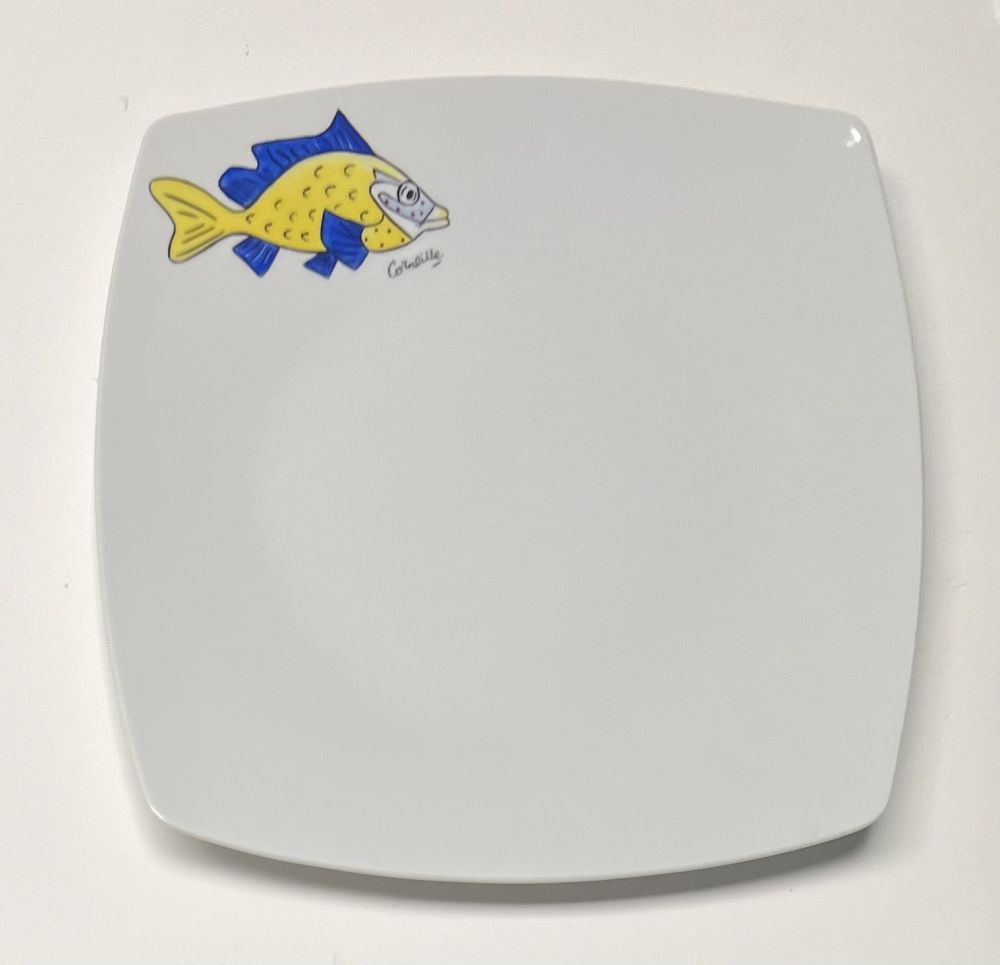 Ceramica Corneille - Assiette Poisson Porcelaine de Limoges peinte à la main