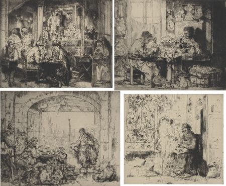 Incisione Brouet - (Assorted occupations:  a collection of ten original etchings)
