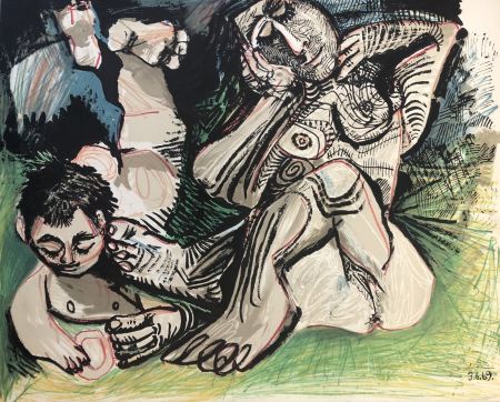 Litografia Picasso - Au baiser d'avignon