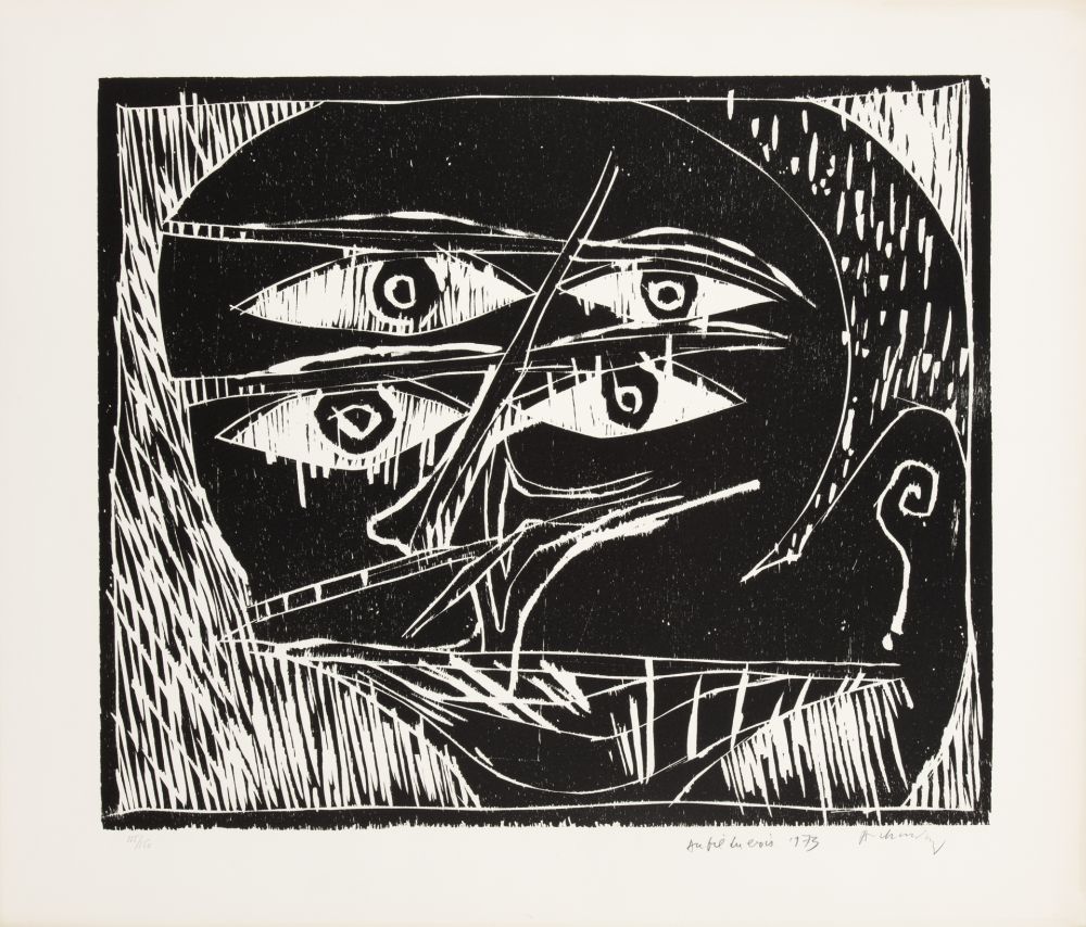 Incisione Su Legno Alechinsky - Au fil du bois IV