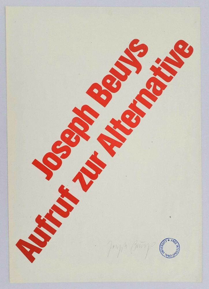 Litografia Beuys - Aufruf zur Alternative