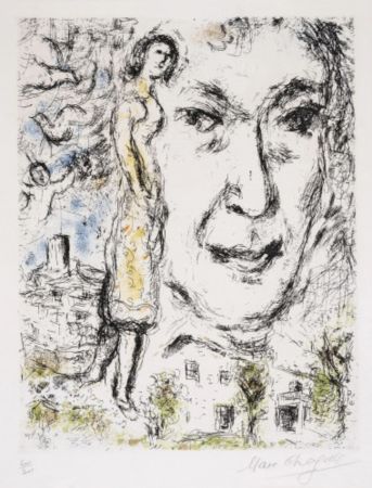 Acquaforte E Acquatinta Chagall - Autoportrait