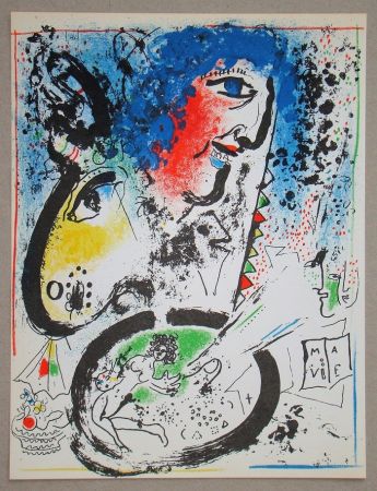 Litografia Chagall - Autoportrait