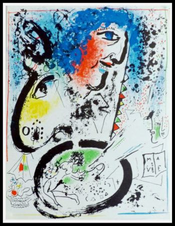 Litografia Chagall - AUTOPORTRAIT DE MARC CHAGALL