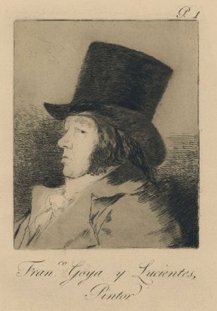 Incisione Goya - Autorretrato