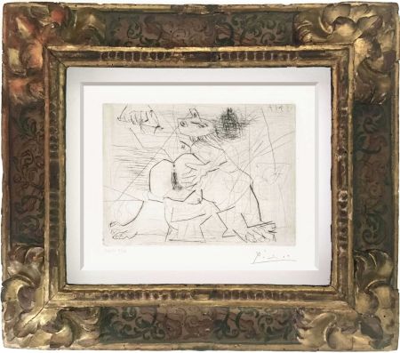 Incisione Picasso - Aux quatre coins de la pièce, from Hommage à Roger Lacourière