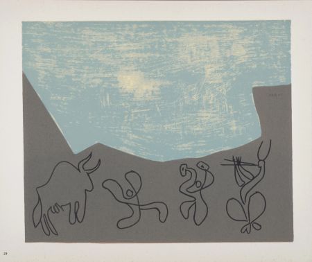 Linoincisione Picasso - Bacchanale, 1962