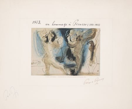 Litografia Picasso - Bacchanale, Mouton de Rothschild label