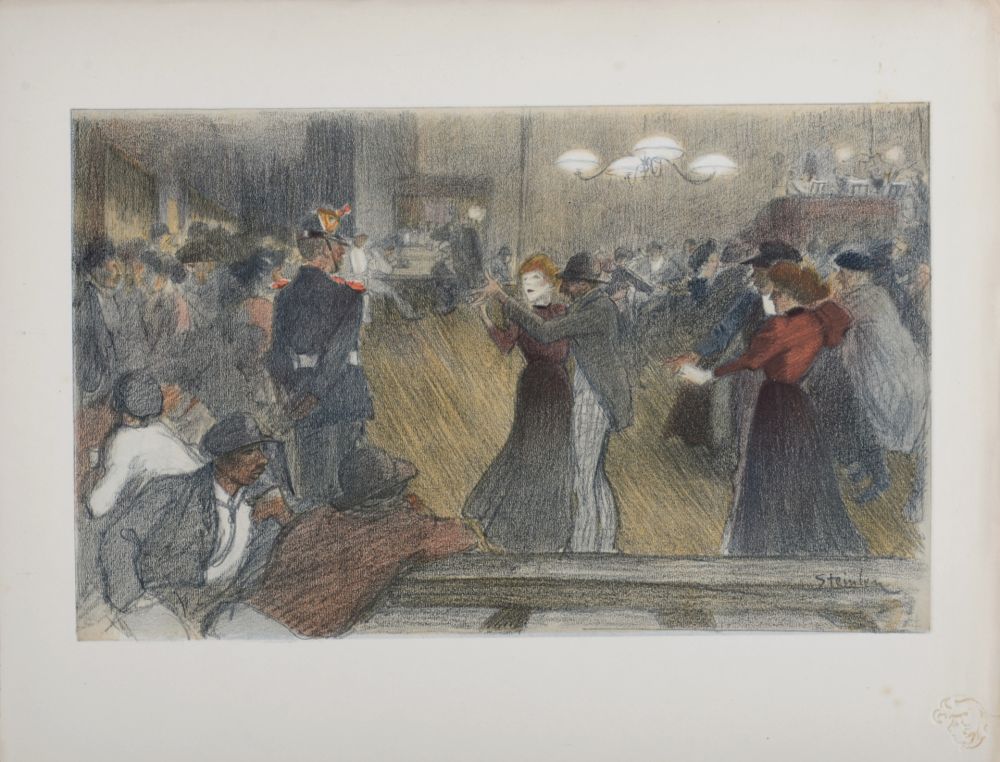 Litografia Steinlen - Bal des Barrières, 1897
